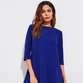 Scallop Laser Cut Hem Swing Dress