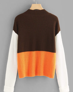 Drop Shoulder Color Block Jumper