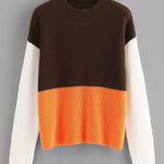 Drop Shoulder Color Block Jumper