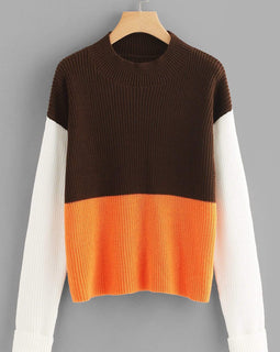 Drop Shoulder Color Block Jumper