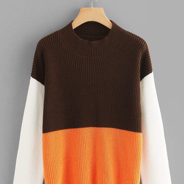 Drop Shoulder Color Block Jumper