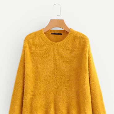 Drop Shoulder Solid Sweater