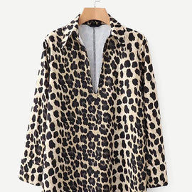 Leopard Print Shirt Dress