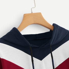 Chevron Print Hooded Sweatshirt