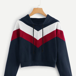 Chevron Print Hooded Sweatshirt