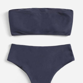 Bandeau With High Waist Bikini Set