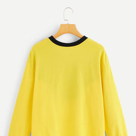 Drop Shoulder Color-block Pullover